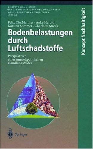 Cover for Bodenbelastungen durch Luftschadstoffe