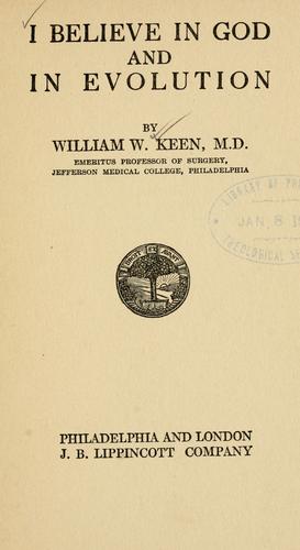 Cover for I believe in God and in evolution