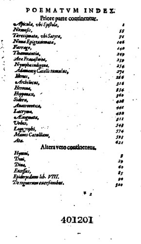 Cover for Poemata omnia in duas partes divisa: Pleraque omnia in publicum iam primum ...