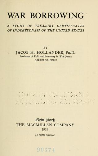 Cover for War borrowing