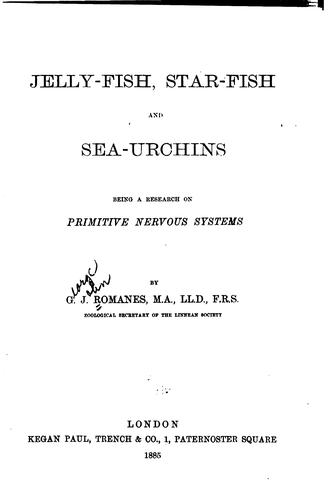 Cover for Jelly-fish, star-fish, and sea urchins.