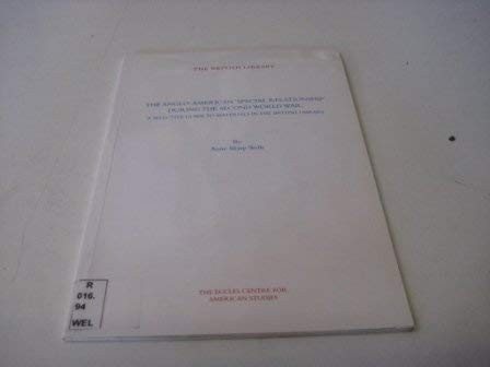 Cover for The Anglo-American "special relationship" during the Second World War
