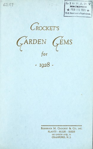 Cover for Crocket's garden gems for 1928 [catalog]