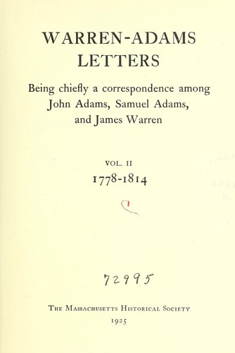 Cover for Warren-Adams letters