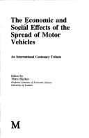 Cover for Economic/Social Effects of the Spread of Motor Vehicles