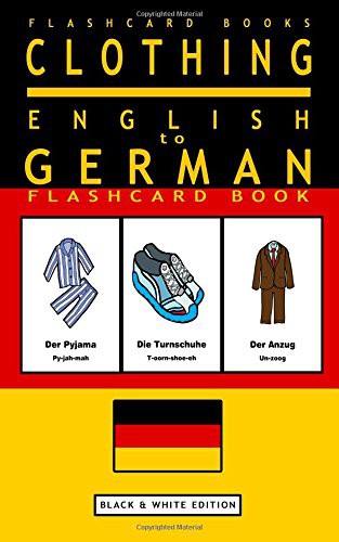Cover for Clothing - English to German Flash Card Book