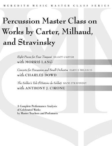 Cover for Percussion master class on works by Carter, Milhaud, and Stravinsky