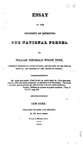 Cover for Essay on the Necessity of Improving Our National Forces