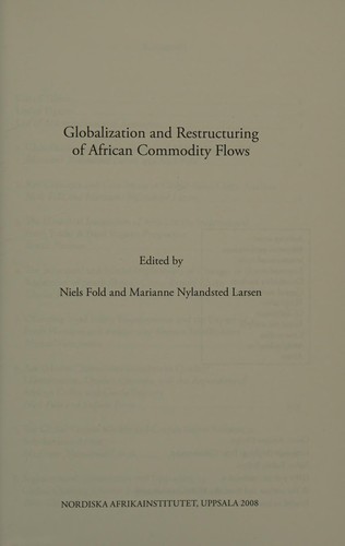 Cover for Globalization and restructuring of African commodity flows