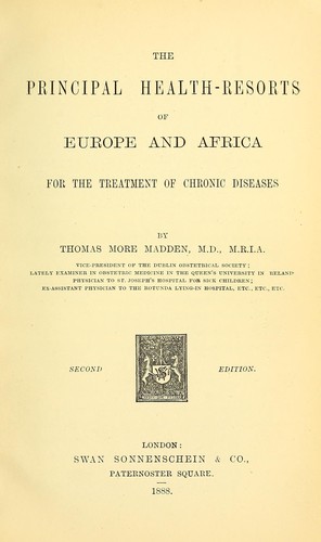Cover for The principal health-resorts of Europe and Africa for the treatment of chronic diseases