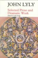 Cover for Selected prose and dramatic work