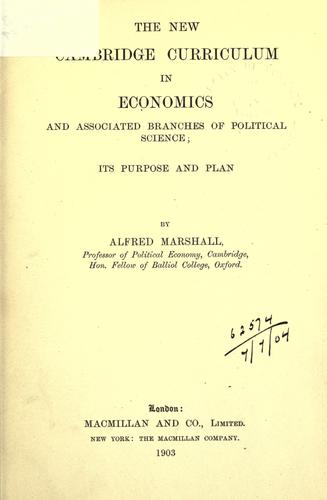 Cover for The new Cambridge curriculum in Economics and associated branches of Political Science