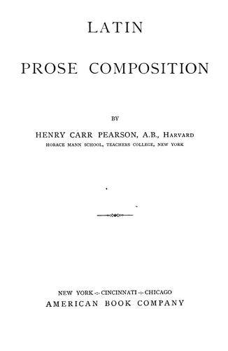 Cover for Latin prose composition