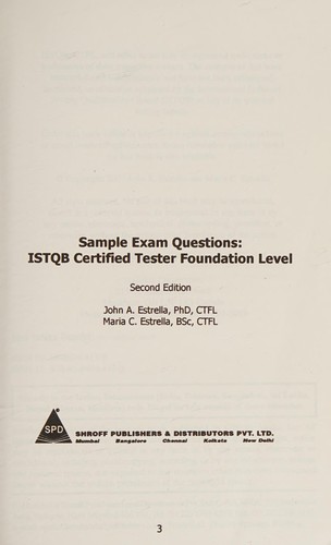 Cover for Sample Exam Questions Istqb, 2/E Certified Tester Foundation Level