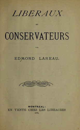 Cover for Liberaux et conservateurs