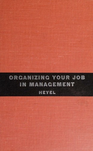 Cover for Organizing your job in management