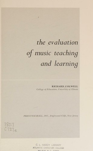 Cover for The evaluation of music teaching and learning.