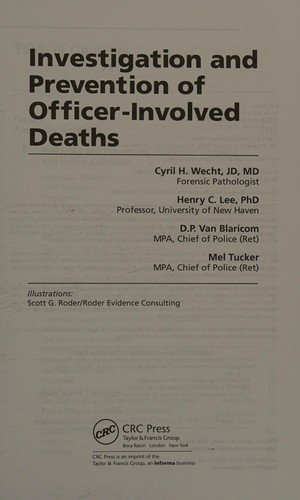 Cover for Investigation of Police Related Deaths
