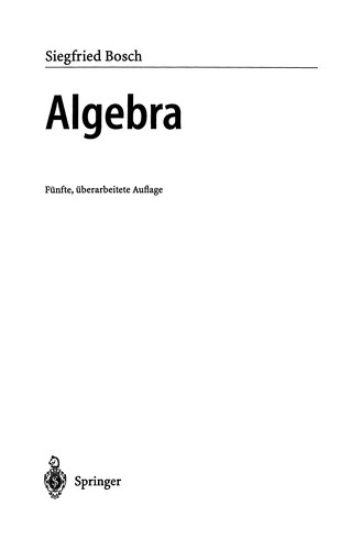 Cover for Algebra