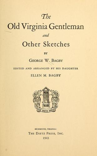 Cover for The old Virginia gentleman, and other sketches