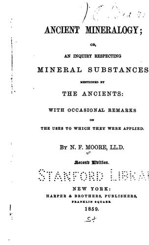 Cover for Ancient Mineralogy: Or
