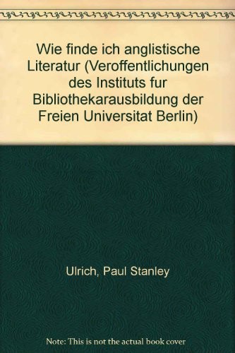 Cover for Wie finde ich anglistische Literatur