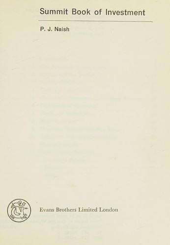 Cover for Summit book of investment.