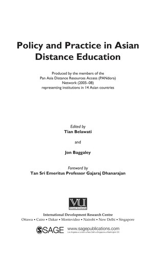 Cover for Policy and practice in Asian distance education