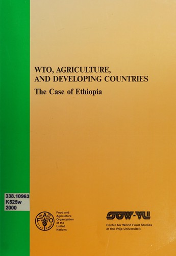 Cover for WTO, agriculture, and developing countries