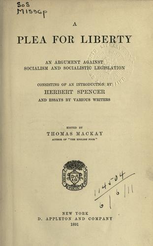 Cover for A Plea for Liberty
