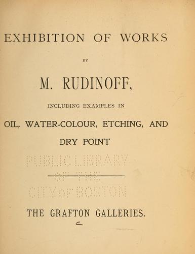 Cover for Exhibition of works ... including examples in oil, water-colour, etching, and dry point