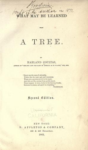 Cover for What may be learned from a tree.