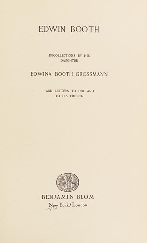 Cover for Edwin Booth