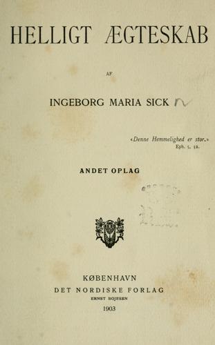 Cover for Helligt Ægteskab.