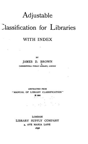 Cover for Adjustable classification for libraries