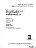 Cover for Current Developments in Optical Design & Engineering VII