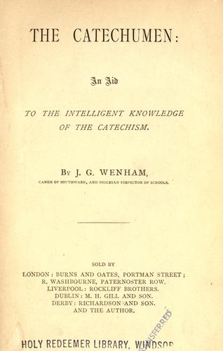 Cover for catechumen