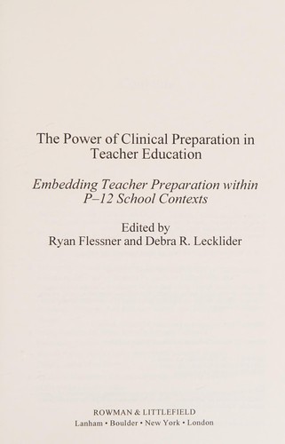 Cover for Power of Clinical Preparation in Teacher Education