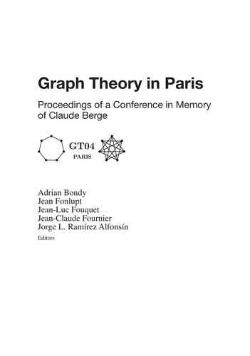 Cover for Graph theory in Paris