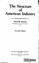 Cover for The Structure of American industry