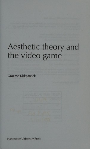 Cover for Aesthetic theory and the video game