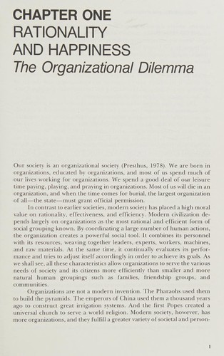 Cover for Organizations in society
