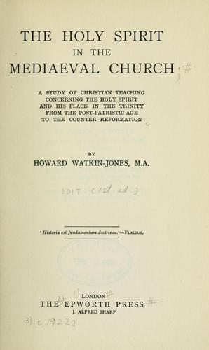 Cover for The Holy Spirit in the mediaeval church