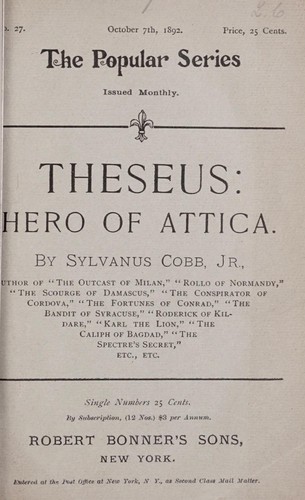 Cover for Theseus: hero of Attica