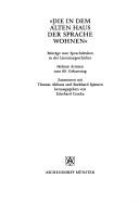 Cover for Die in dem alten Haus der Sprache wohnen