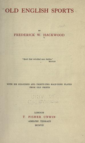 Cover for Old English sports
