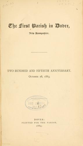 Cover for First parish in Dover, New Hampshire.