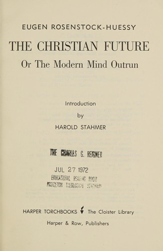 Cover for The Christian future
