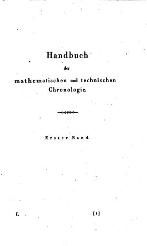 Cover for Handbuch der mathematischen und technischen Chronologie