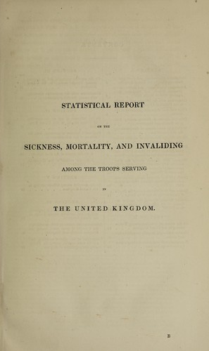 Cover for Statistical reports on the sickness, mortality, & invaliding among the troops in the United Kingdom, the Mediterranean, and British America